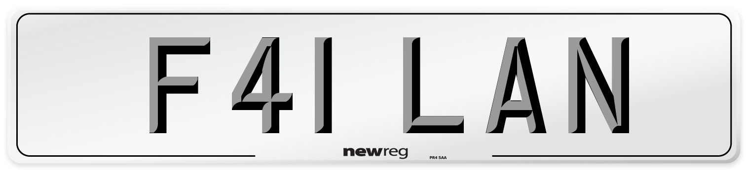 F41 LAN Number Plate from New Reg